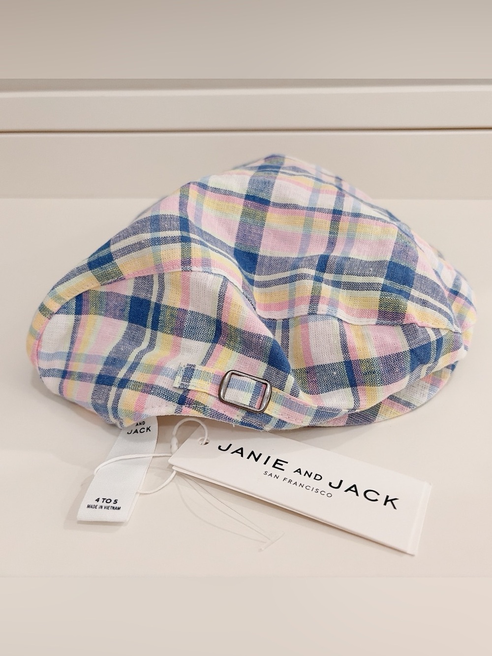 Janie and Jack Pastel Plaid Kids Newsboy Cap Hat